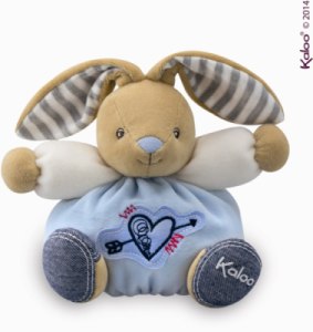 Peluche  P'tit Lapinou Coeur Tendre - Blue Denim